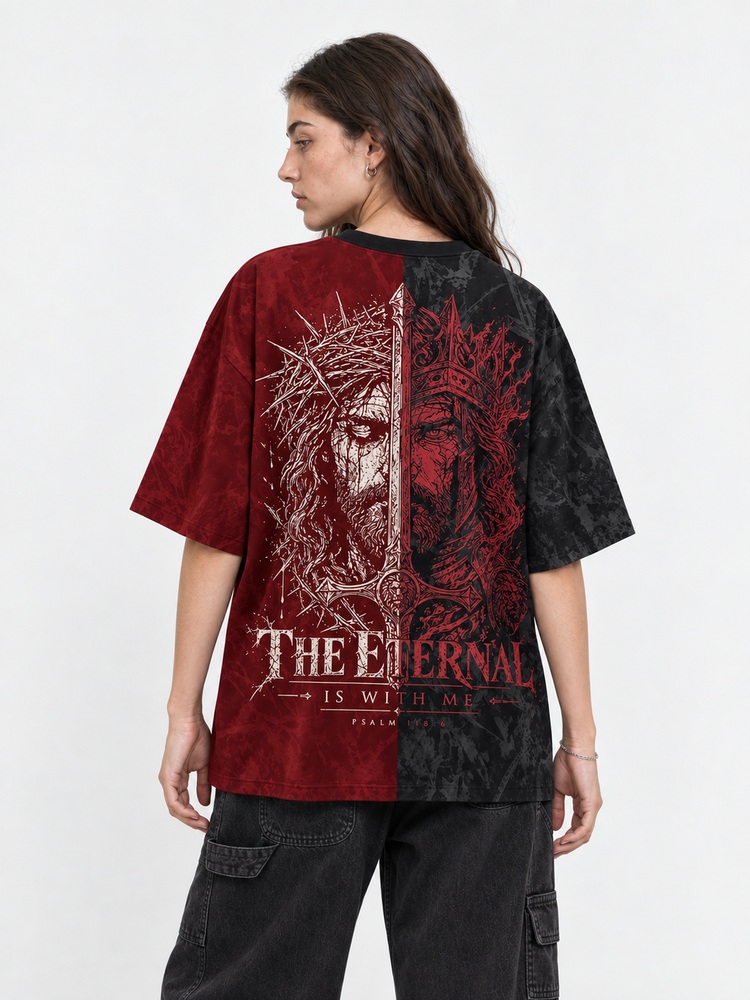 Crimson Divide Eco Oversized Graphic Tees · GRS Certified
