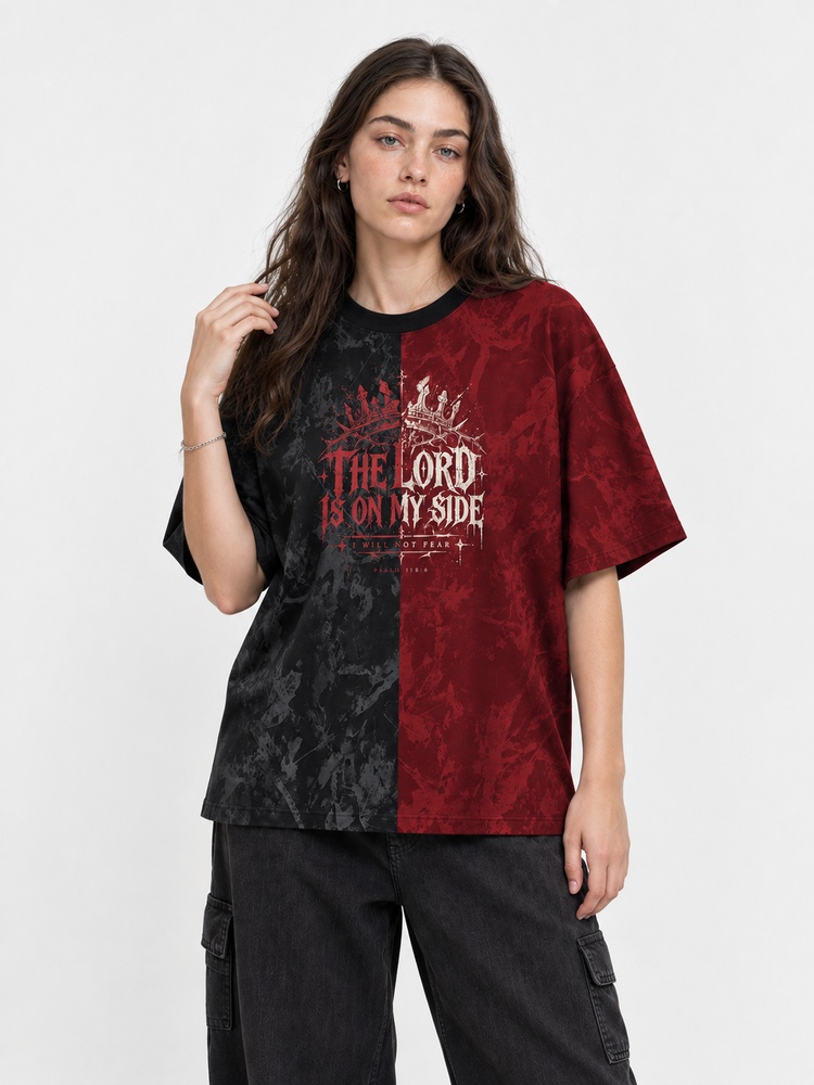 Crimson Divide Eco Oversized Graphic Tees · GRS Certified