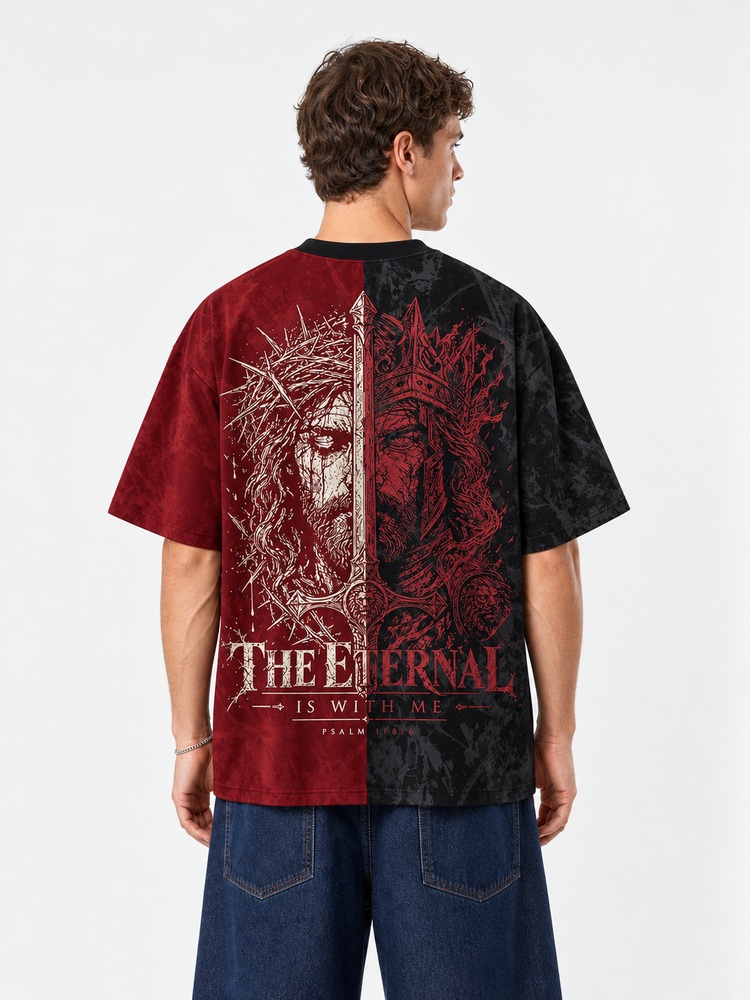 Crimson Divide Eco Oversized Graphic Tees · GRS Certified