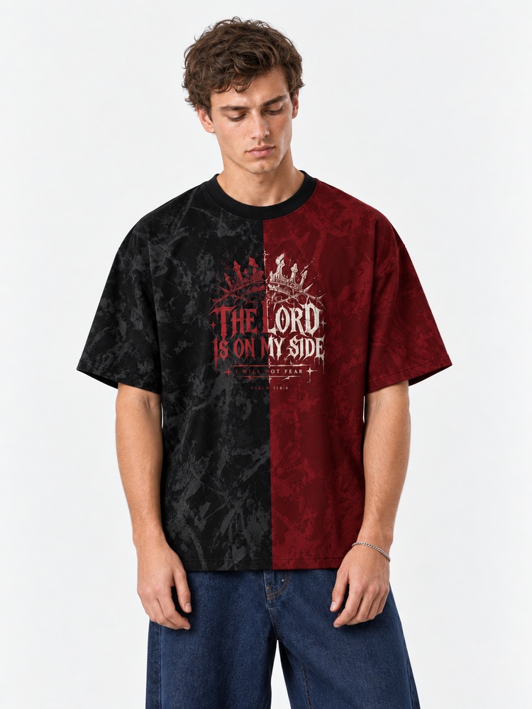 Crimson Divide Eco Oversized Graphic Tees · GRS Certified