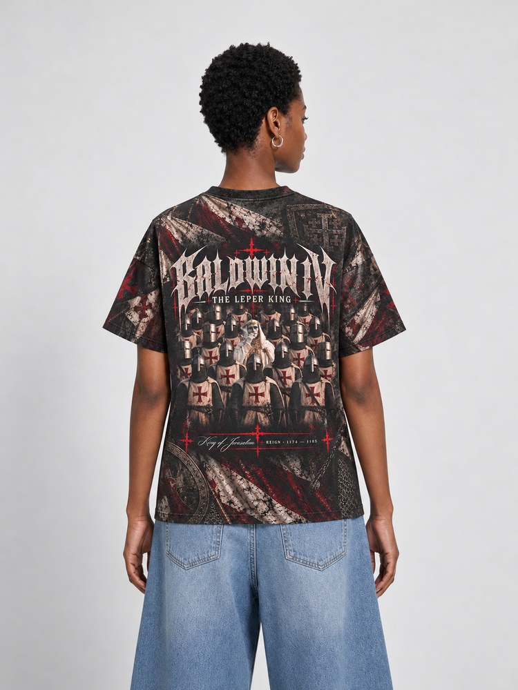 Crimson Battalion Eco Oversized Graphic Tees · GRS Certified