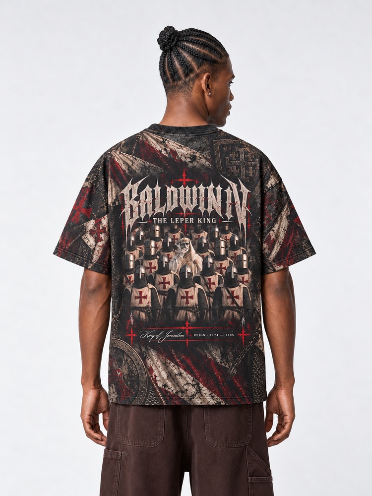 Crimson Battalion Eco Oversized Graphic Tees · GRS Certified