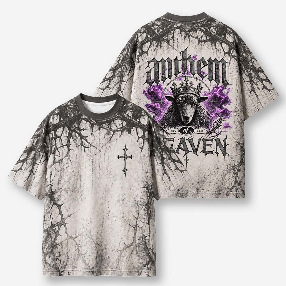 Crowned Lamb Eco Oversized Graphic Tees · GRS Certified