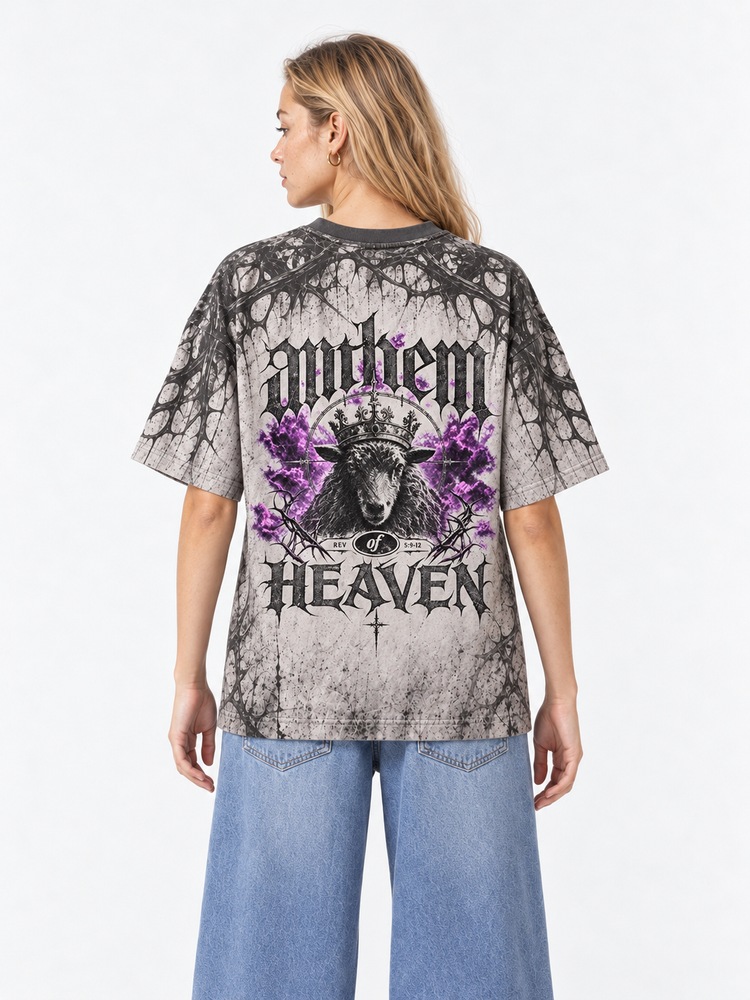 Crowned Lamb Eco Oversized Graphic Tees · GRS Certified