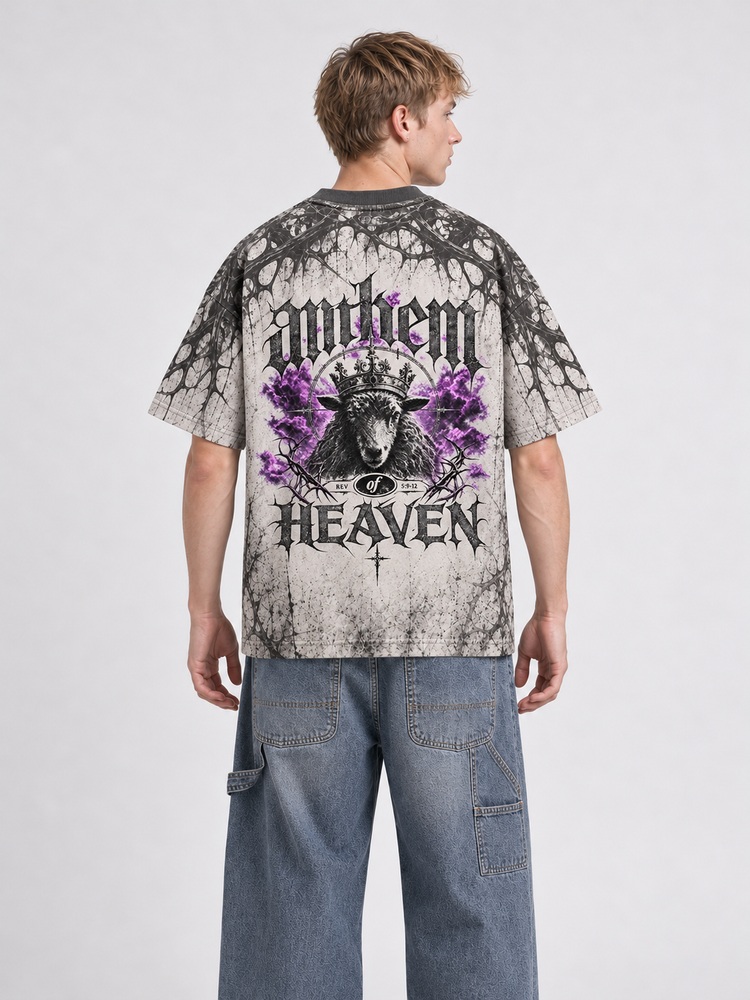 Crowned Lamb Eco Oversized Graphic Tees · GRS Certified