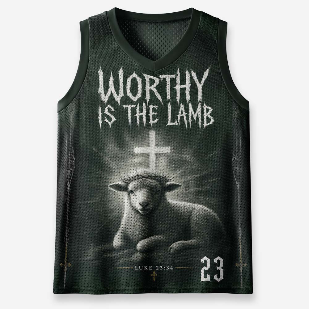 Lamb Worthy Graphic Mesh Jersey Tank Top