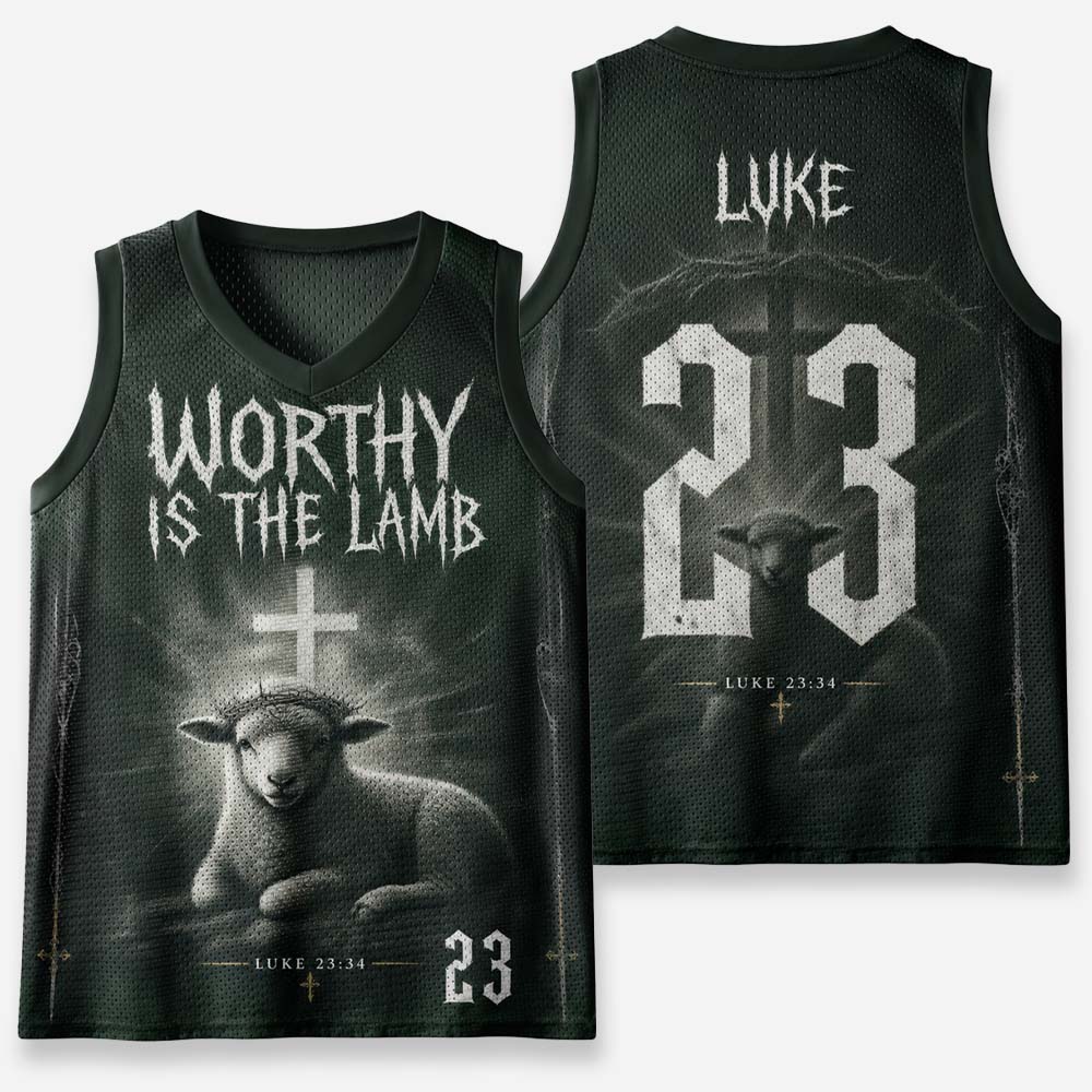 Lamb Worthy Graphic Mesh Jersey Tank Top