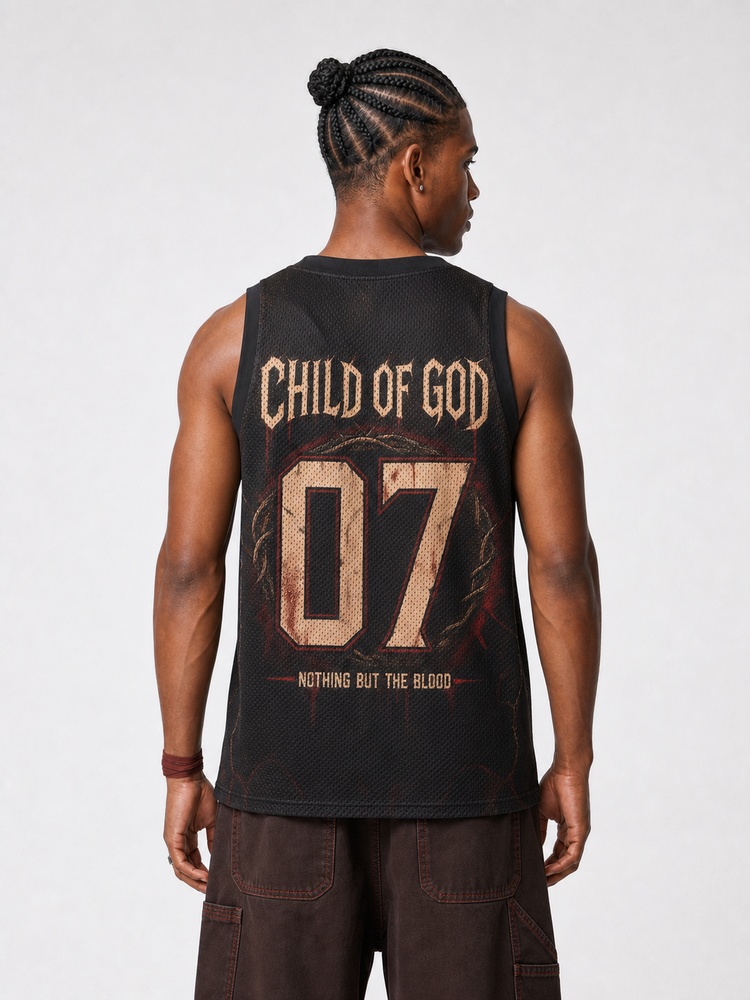 Thorn Blood Graphic Mesh Jersey Tank Top