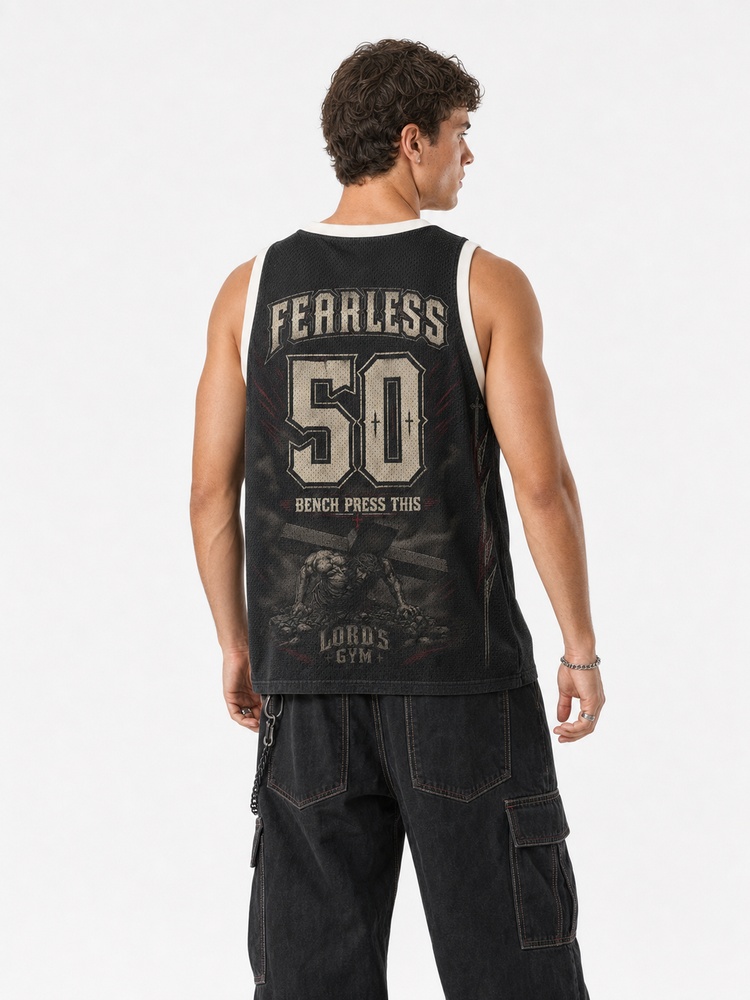 Bench Press Graphic Mesh Jersey Tank Top