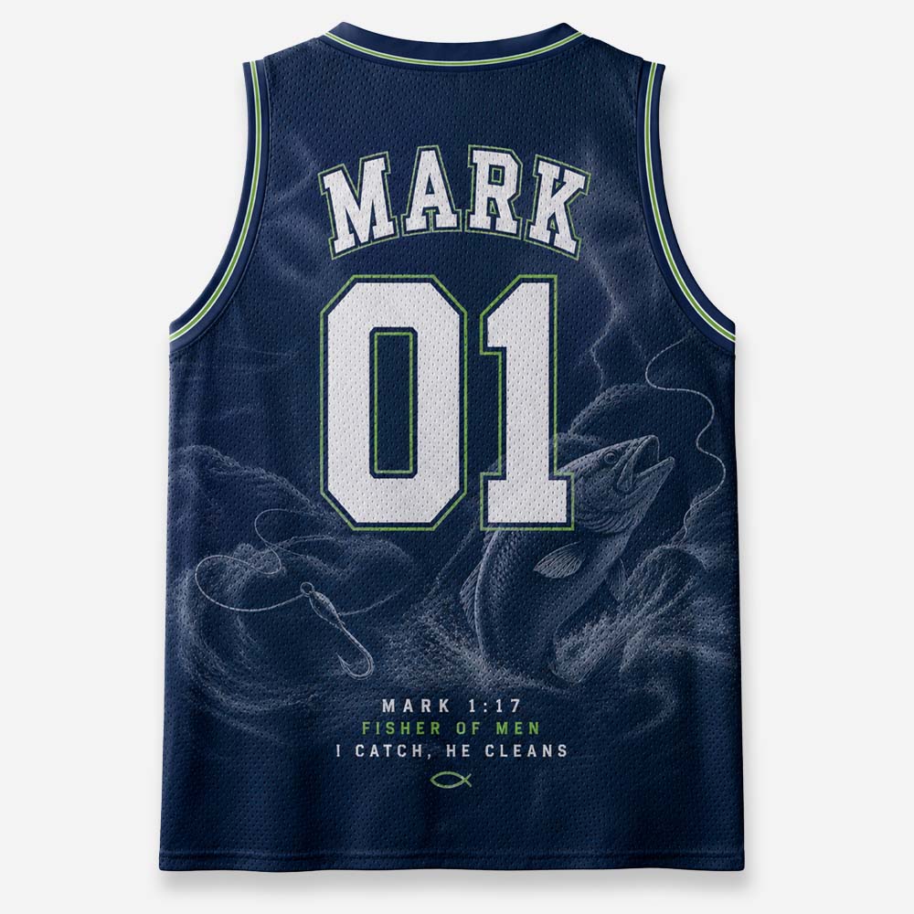 Fisherman Graphic Mesh Jersey Tank Top