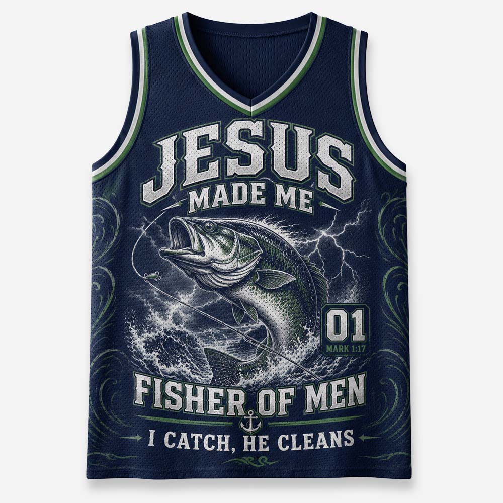 Fisherman Graphic Mesh Jersey Tank Top