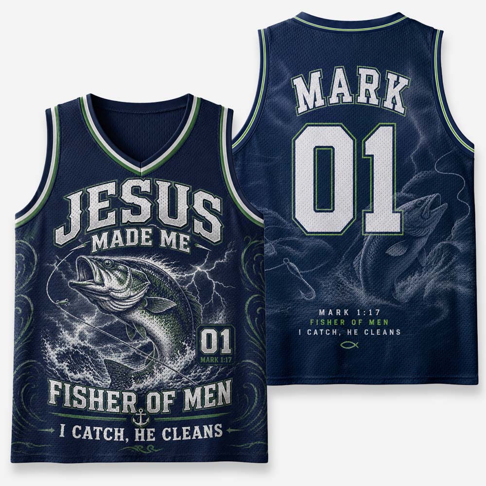 Fisherman Graphic Mesh Jersey Tank Top