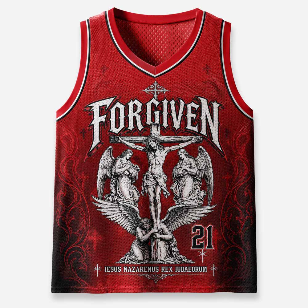 Forgiven Graphic Mesh Jersey Tank Top