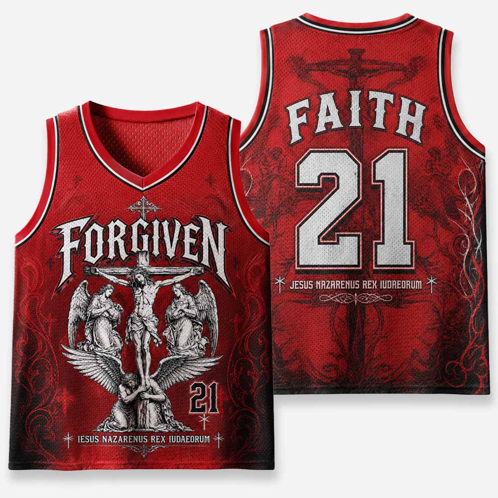 Forgiven Graphic Mesh Jersey Tank Top