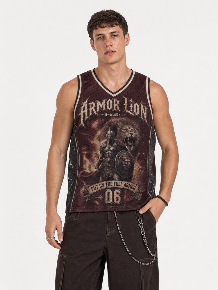 Armor Lion Graphic Mesh Jersey Tank Top