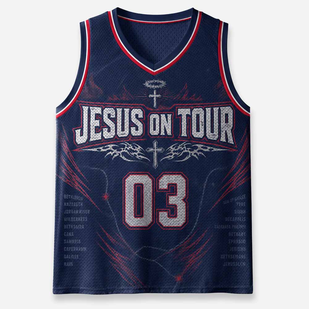 Tour List Graphic Mesh Jersey Tank Top