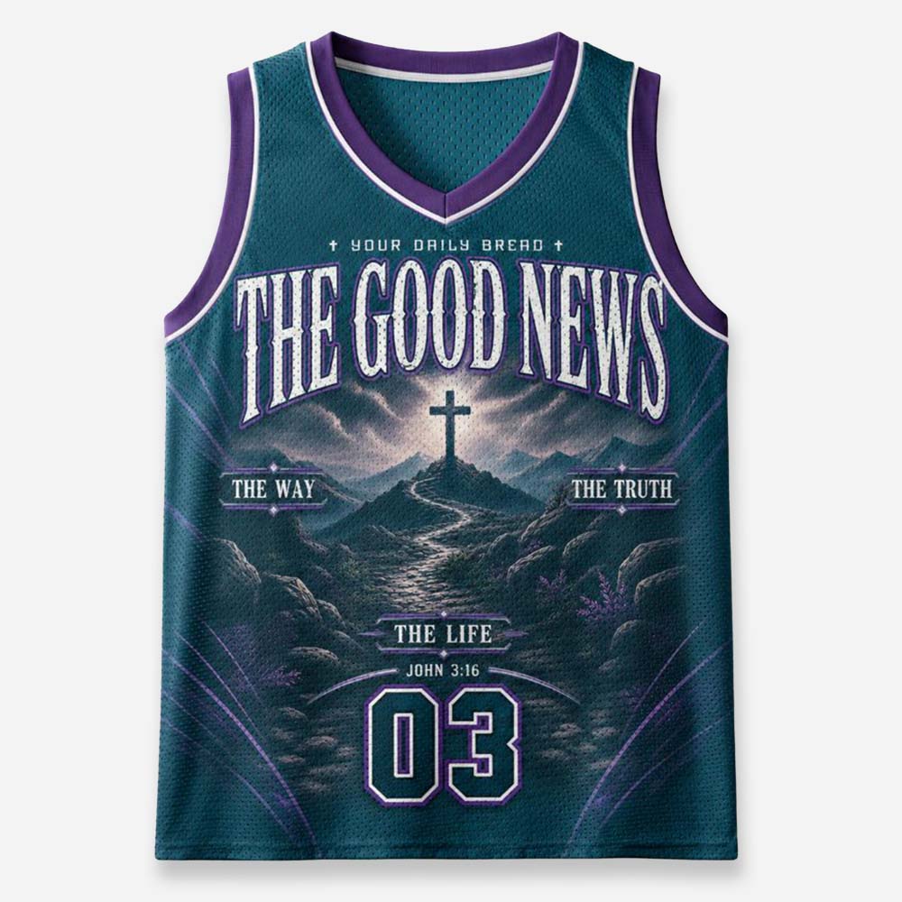 The Good News Graphic Mesh Jersey Tank Top