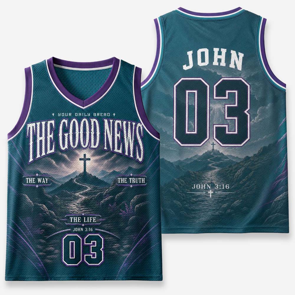 The Good News Graphic Mesh Jersey Tank Top