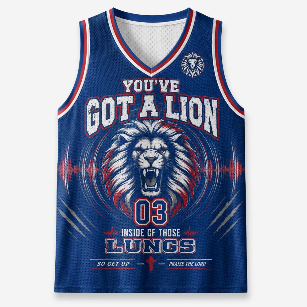 You Have Got A Lion Graphic Mesh Jersey Tank Top