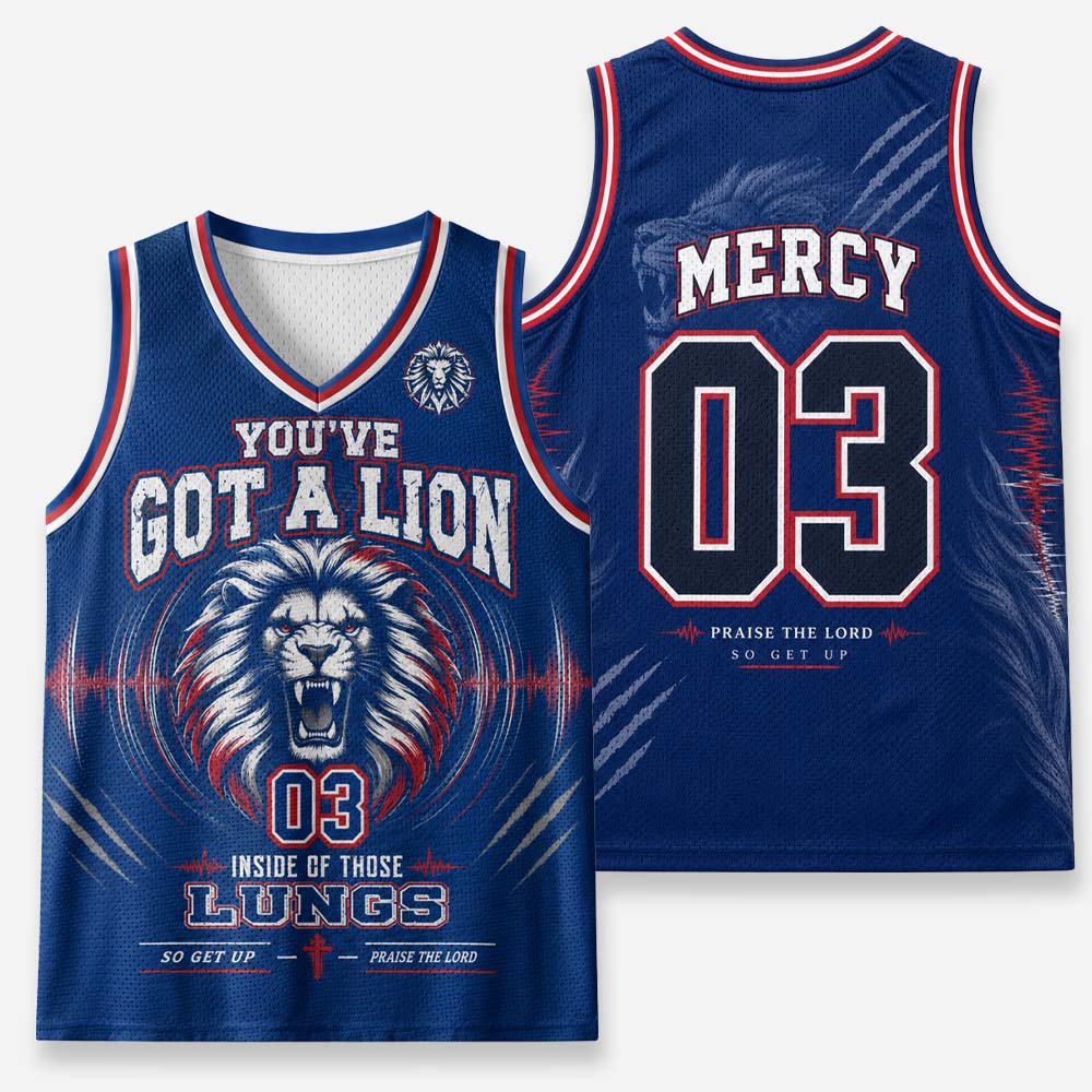You Have Got A Lion Graphic Mesh Jersey Tank Top