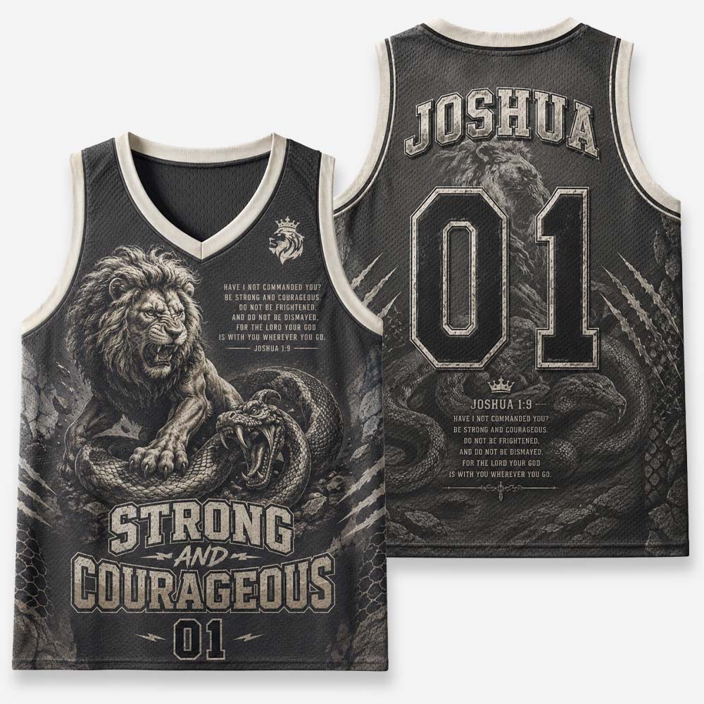 Strong and Courageous Graphic Mesh Jersey Tank Top