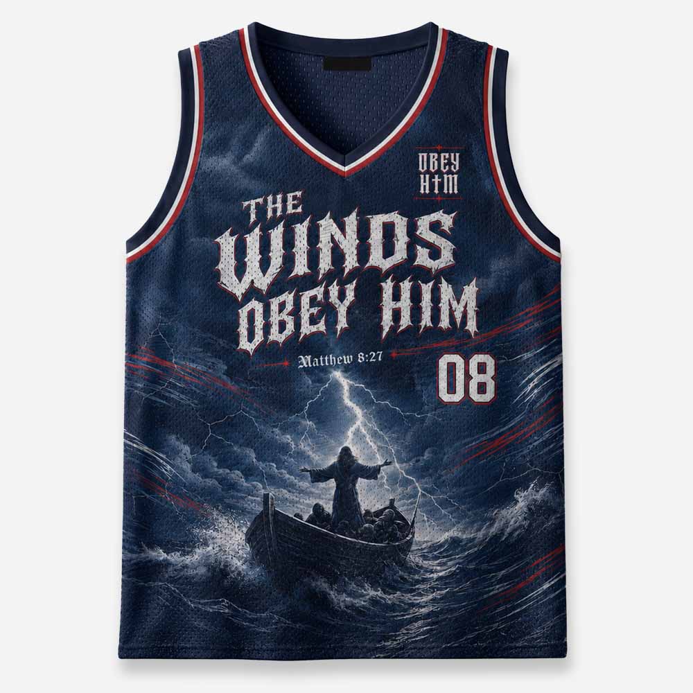 The Winds Obey Him Graphic Mesh Jersey Tank Top