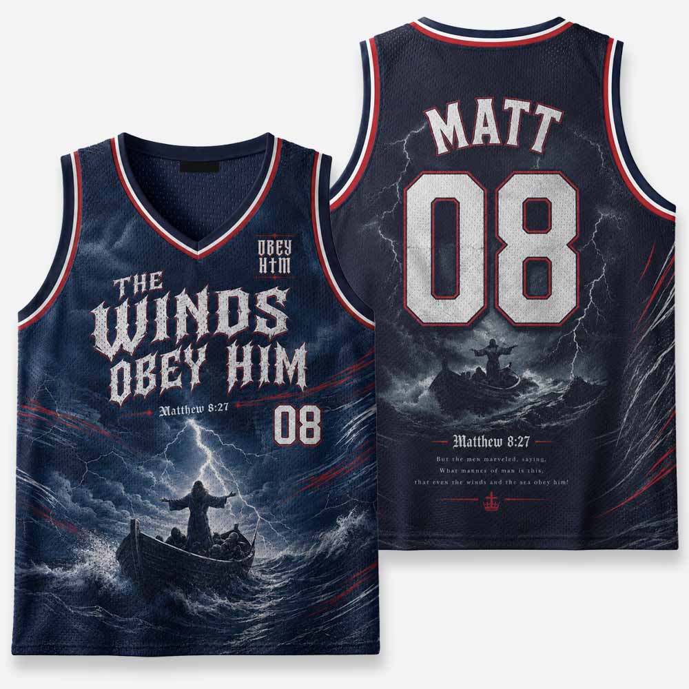 The Winds Obey Him Graphic Mesh Jersey Tank Top