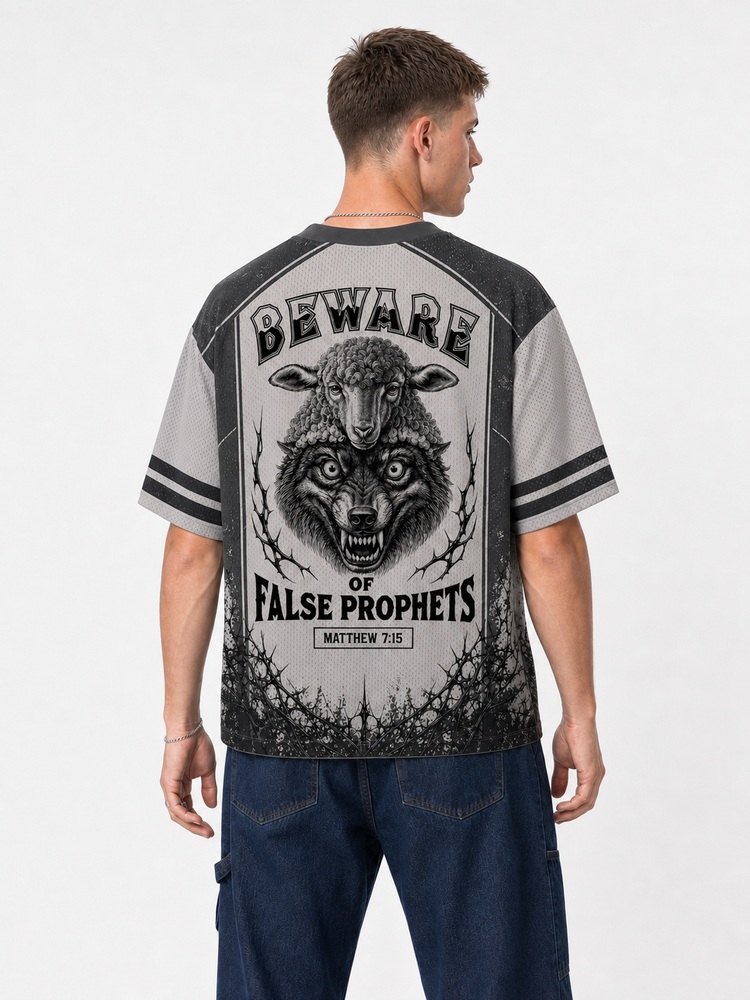 Wolf and Sheep Graphic Mesh Jersey