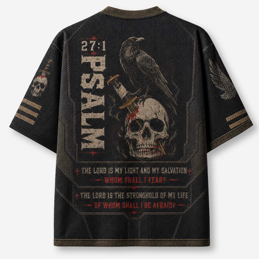 Raven Skull Graphic Mesh Jersey