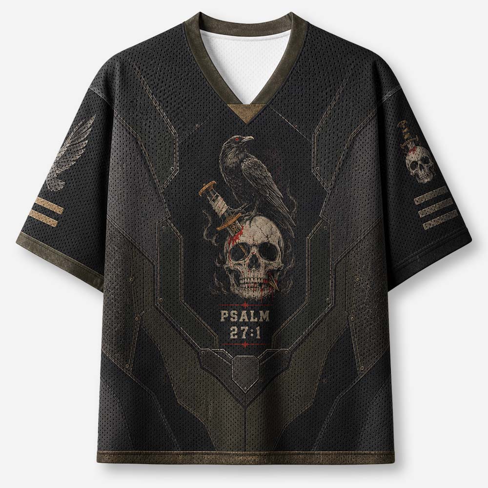 Raven Skull Graphic Mesh Jersey