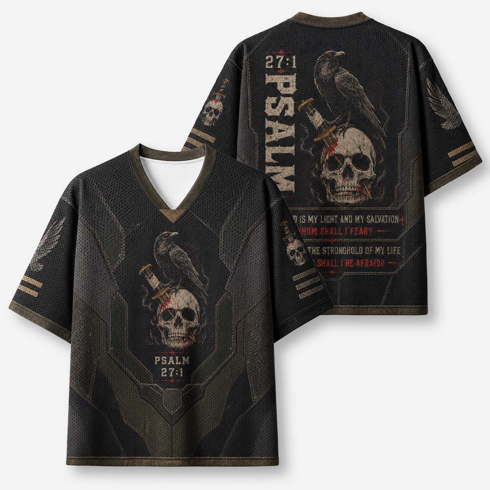 Raven Skull Graphic Mesh Jersey