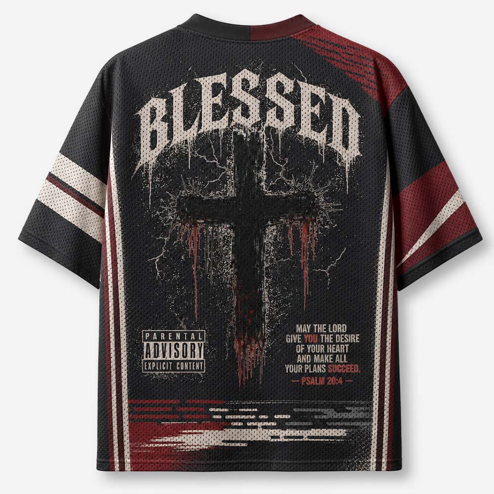 Blessed Cross Graphic Mesh Jersey