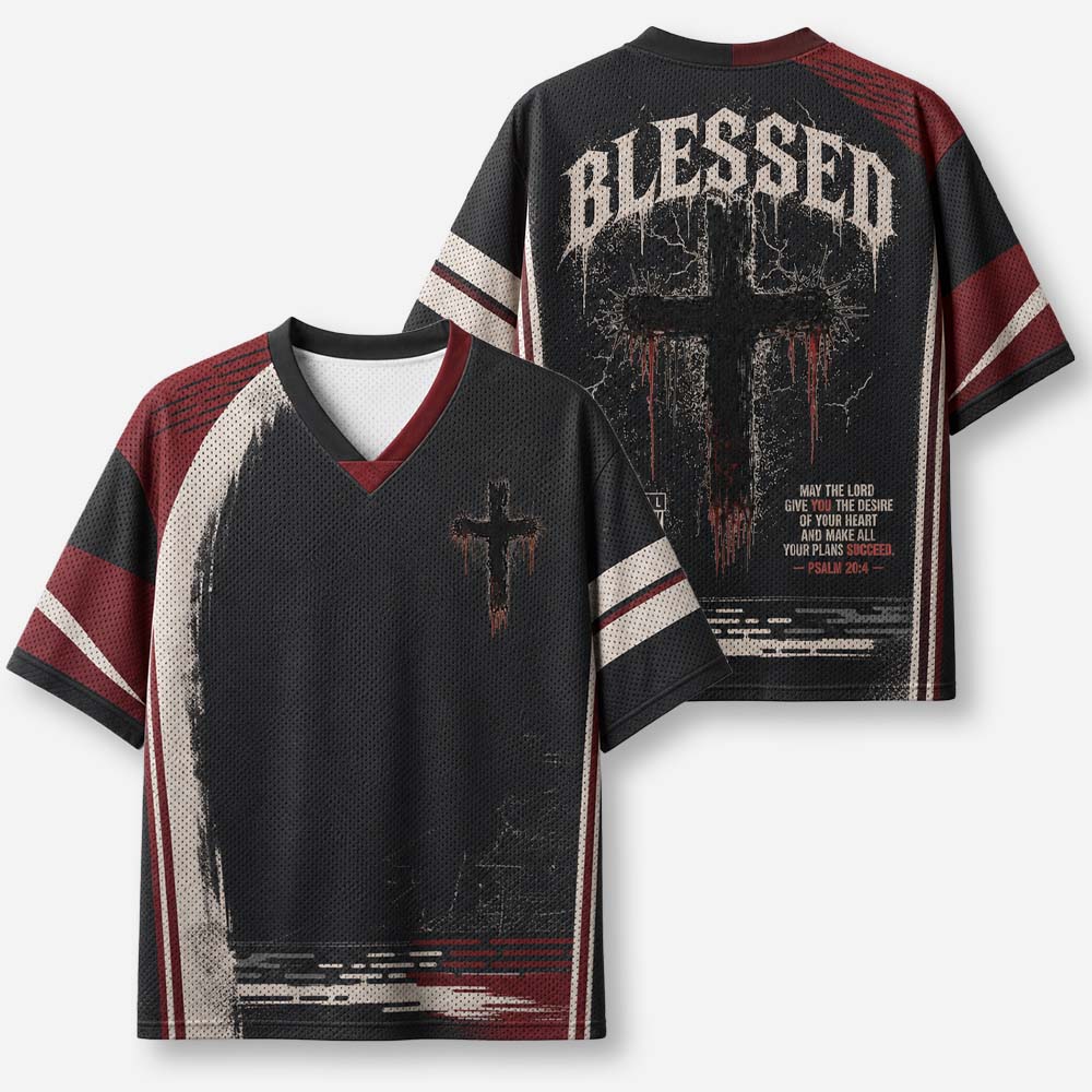 Blessed Cross Graphic Mesh Jersey