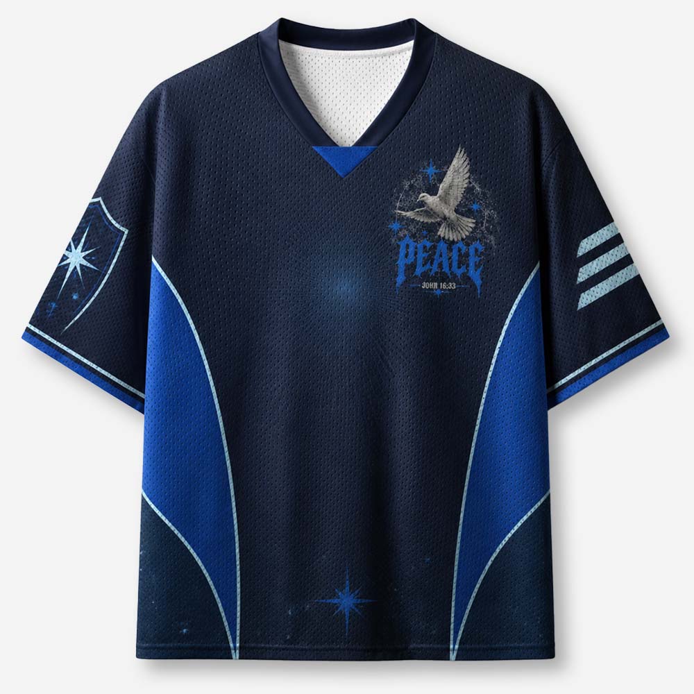 Blue Peace Dove Graphic Mesh Jersey