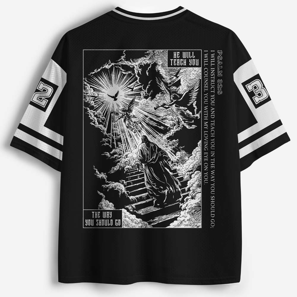 He Will Teach You Graphic Mesh Jersey