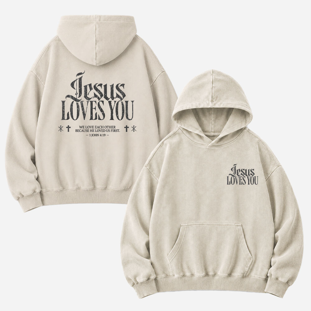 Love Message Vintage Washed Hoodie