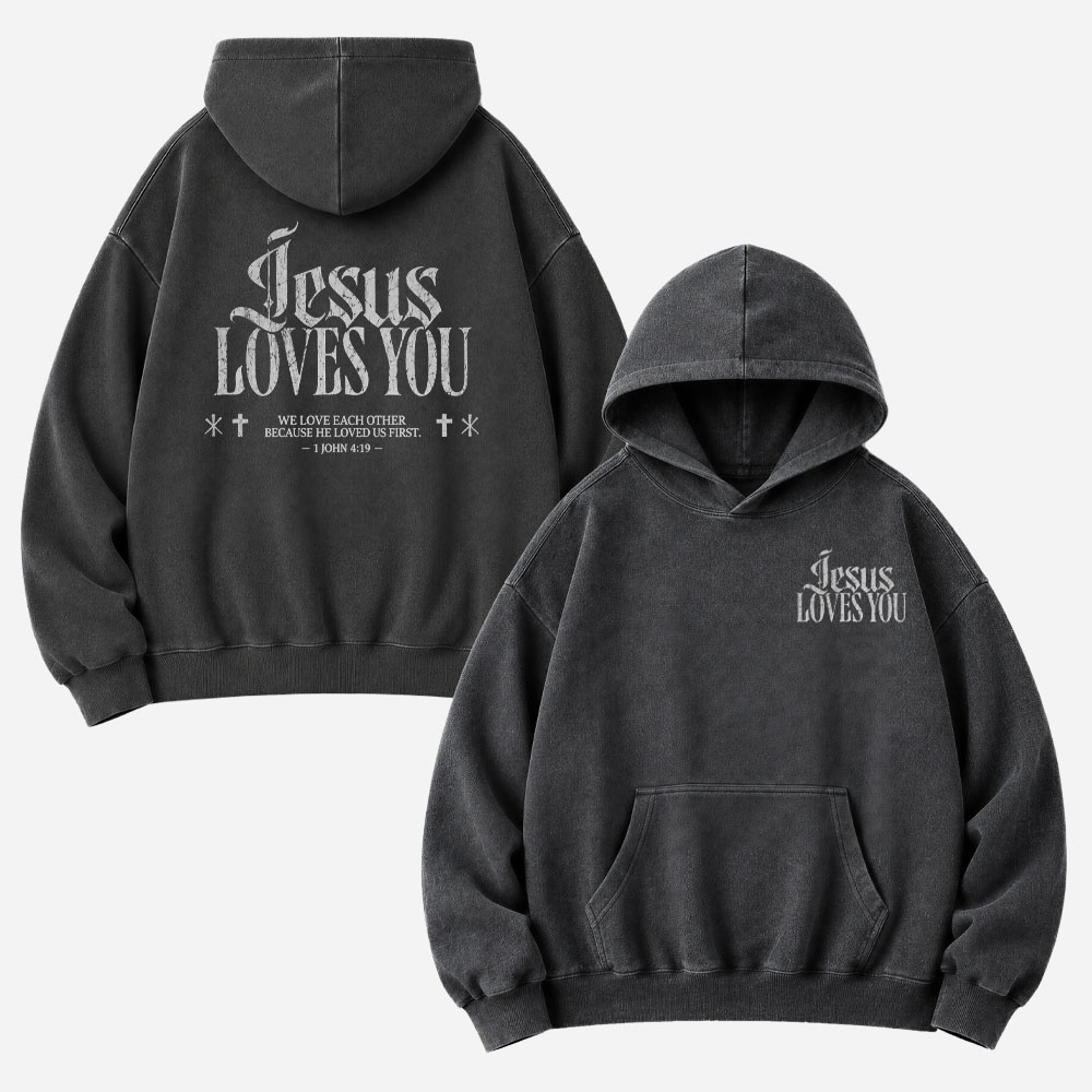 Love Message Vintage Washed Hoodie