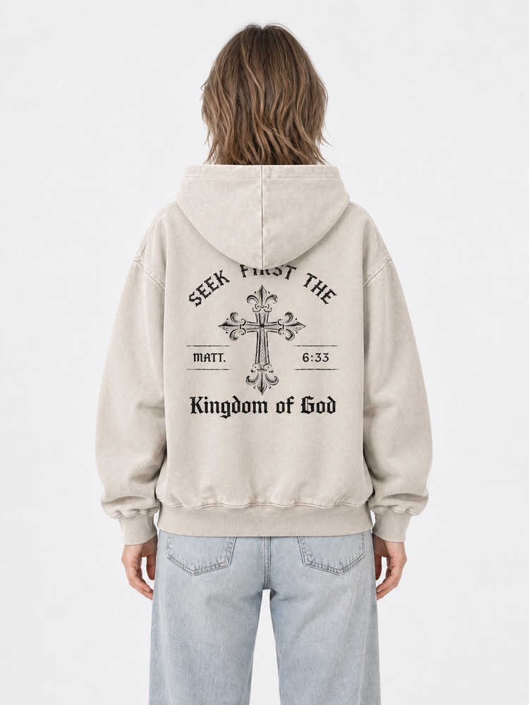Kingdom Emblem Vintage Washed Hoodie