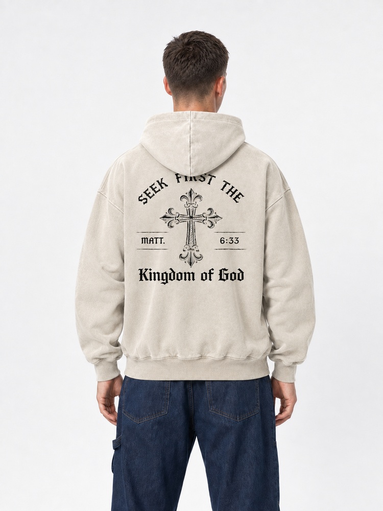 Kingdom Emblem Vintage Washed Hoodie