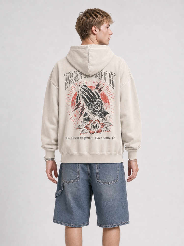 Rose Hands Vintage Washed Hoodie