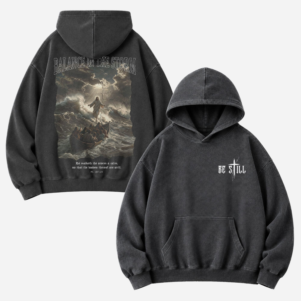 Balance in The Storm Vintage Washed Hoodie