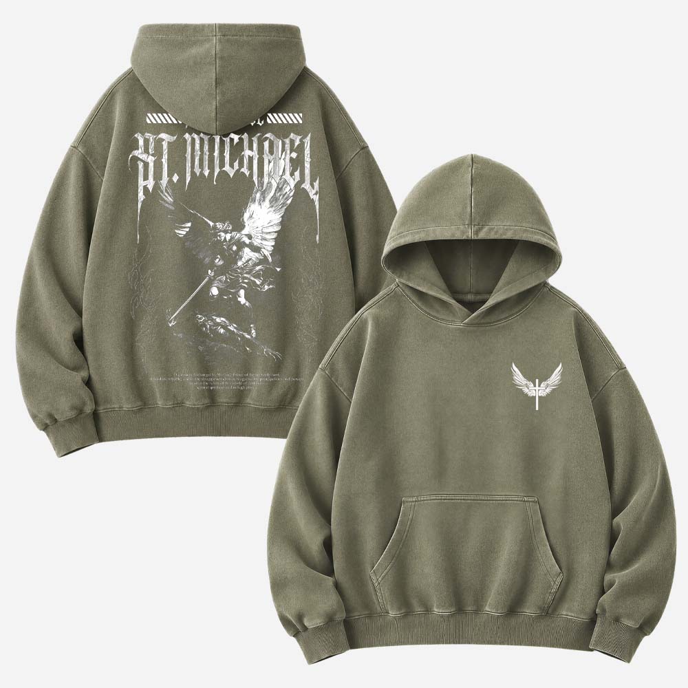Angel Graphic Vintage Washed Hoodie