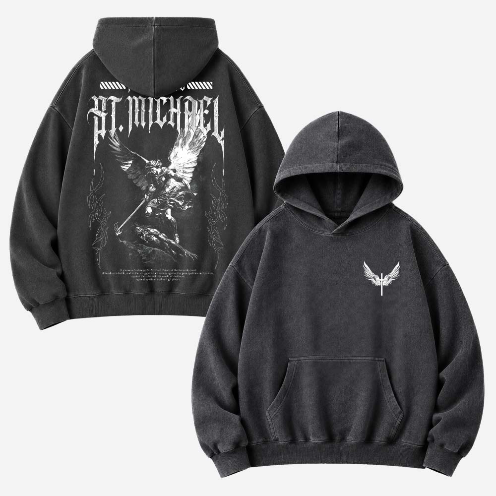 Angel Graphic Vintage Washed Hoodie