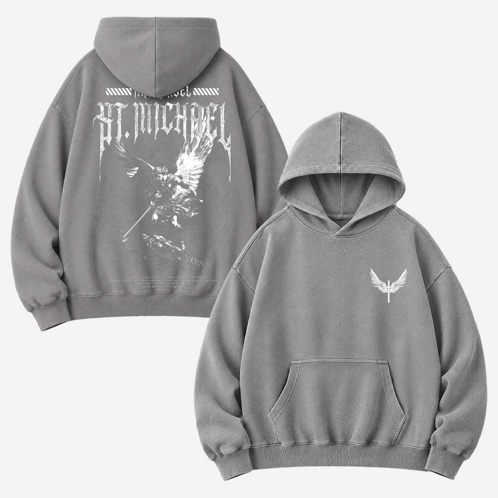 Angel Graphic Vintage Washed Hoodie