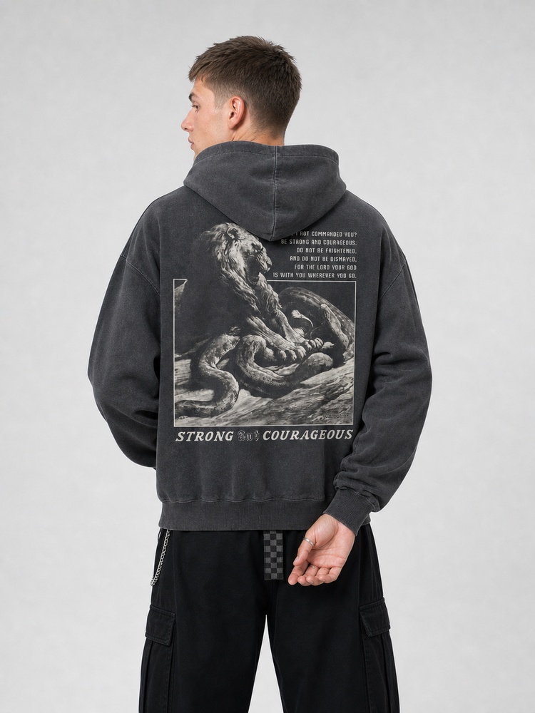Strong and Courageous Vintage Washed Hoodie