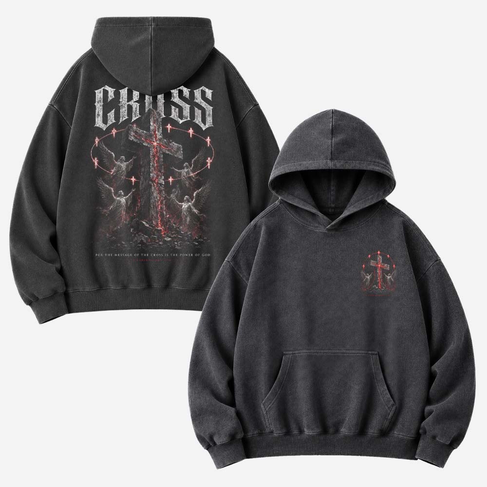 Power Cross Vintage Washed Hoodie