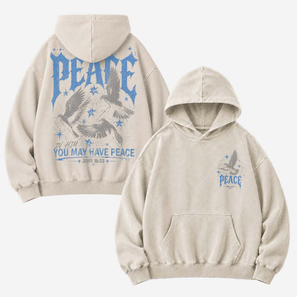 Blue Peace Dove Vintage Washed Hoodie
