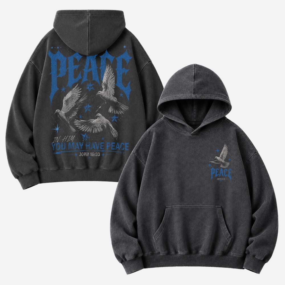 Blue Peace Dove Vintage Washed Hoodie