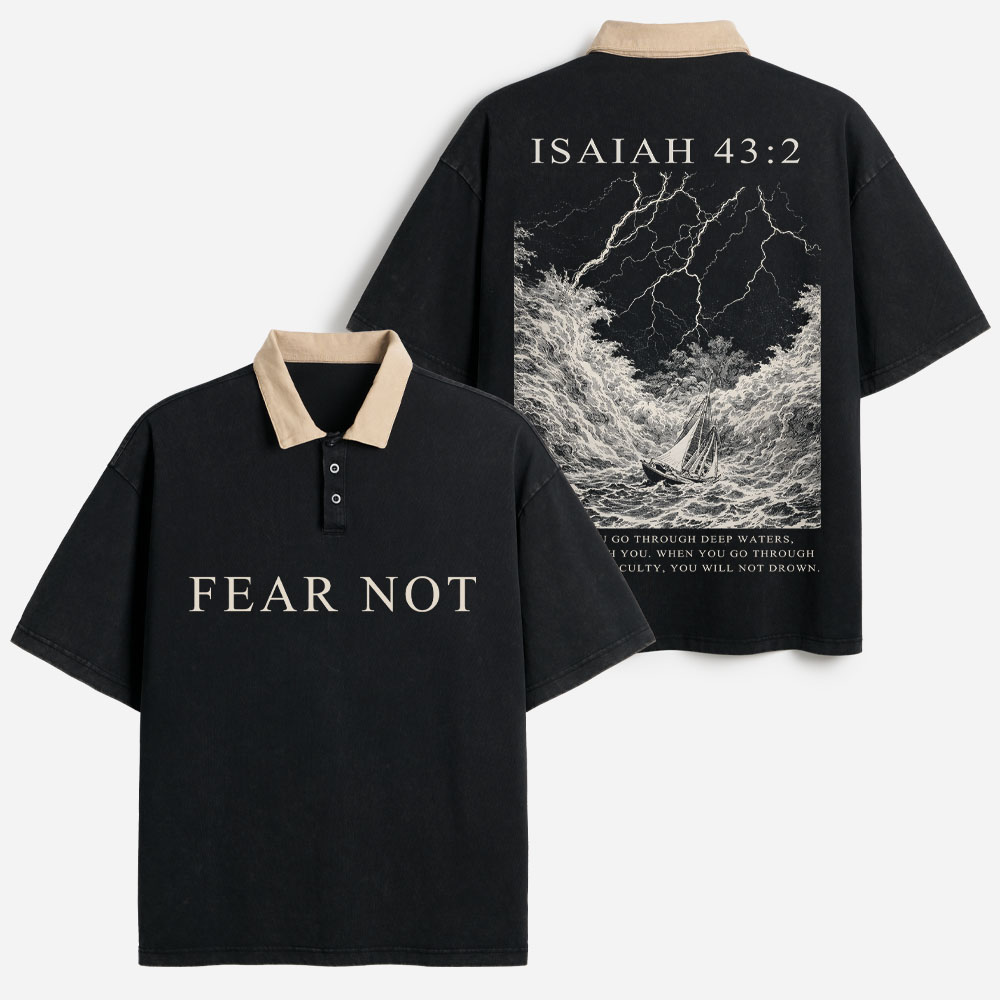 Fearless Storm Vintage Washed Polo Shirts