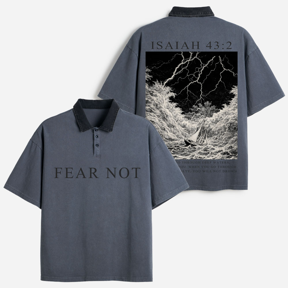 Fearless Storm Vintage Washed Polo Shirts
